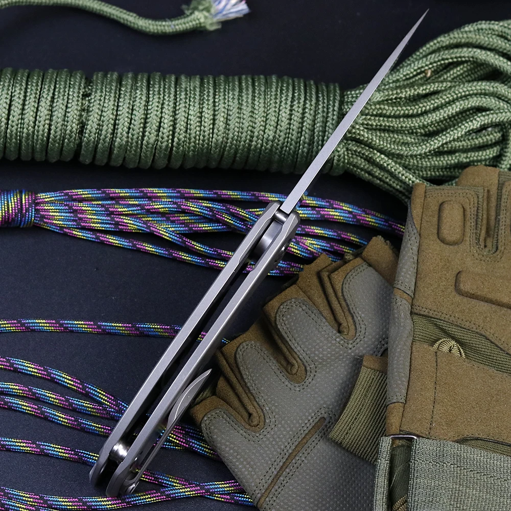 Green thorn Flipper F95 K110 стальной Nudist титановая ручка карманный складной нож для кемпинга
