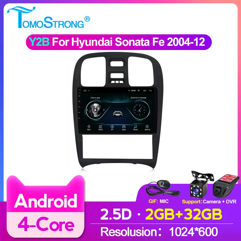 Система Android 4 ядра 2 + 32 ГБ автомобильный GPS навигатор для Hyundai Sonata Fe 2004 2007 08 2009 2012