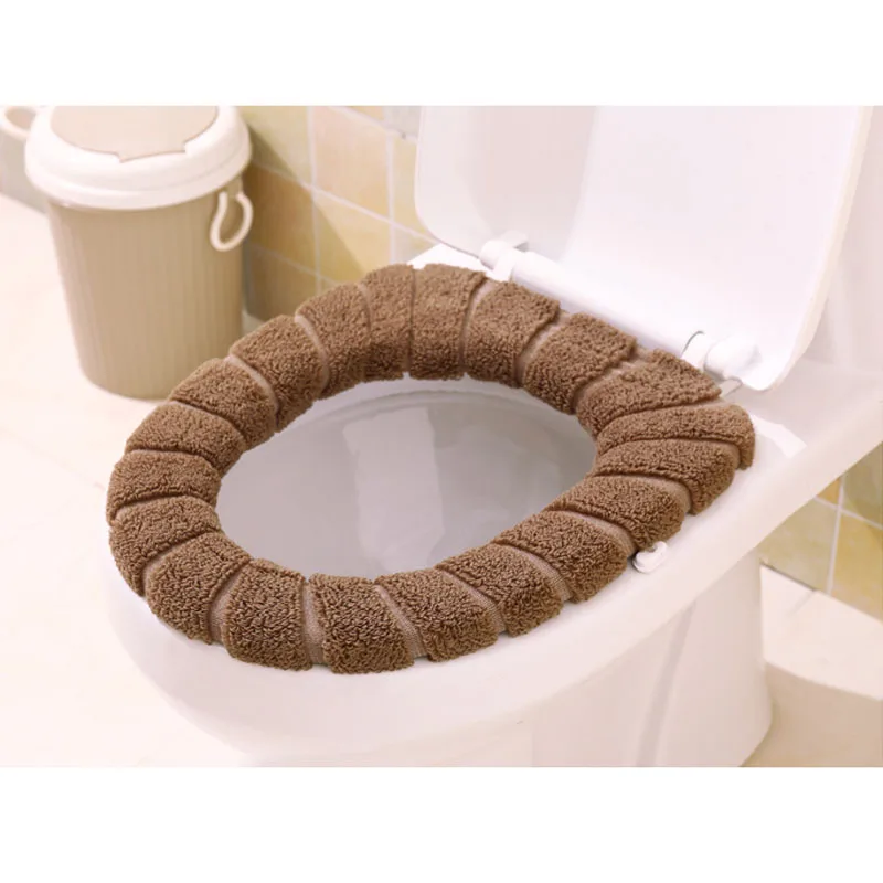 

4 Color Bathroom Toilet Seat Cover Winter Soft Warm Toilet Lid Cover Accessories Home Use Toilet Mat Seat