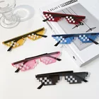 Солнцезащитные очки Thug Life очки-мозаика для мужчин и женщин, модные прикольные винтажные забавные темные очки с кодировкой пикселей, супер-вечеринка, 1 шт.