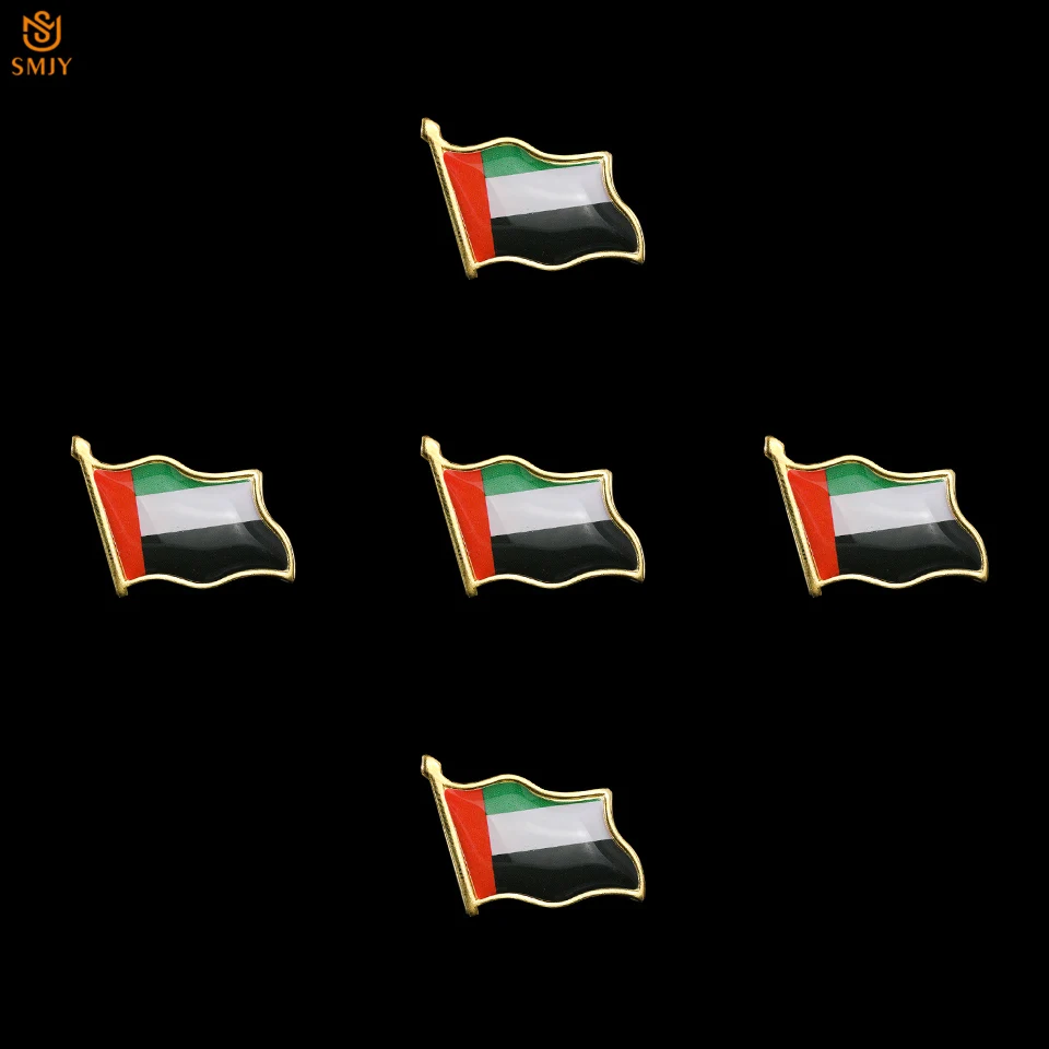 

5PCS UAE National Flag Brooch Badge Jewelry Metal Butterfly Buckle Decorative Pin Decorative Jewelry Collection