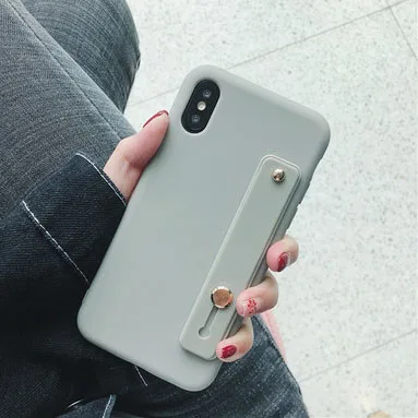 T4 Чехол-держатель для телефона ярких цветов для iphone 7, чехол для iphone 11 X XS max XR 6 6s 7 8 plus, цветной мягкий чехол на запястье из ТПУ - Цвет: T4