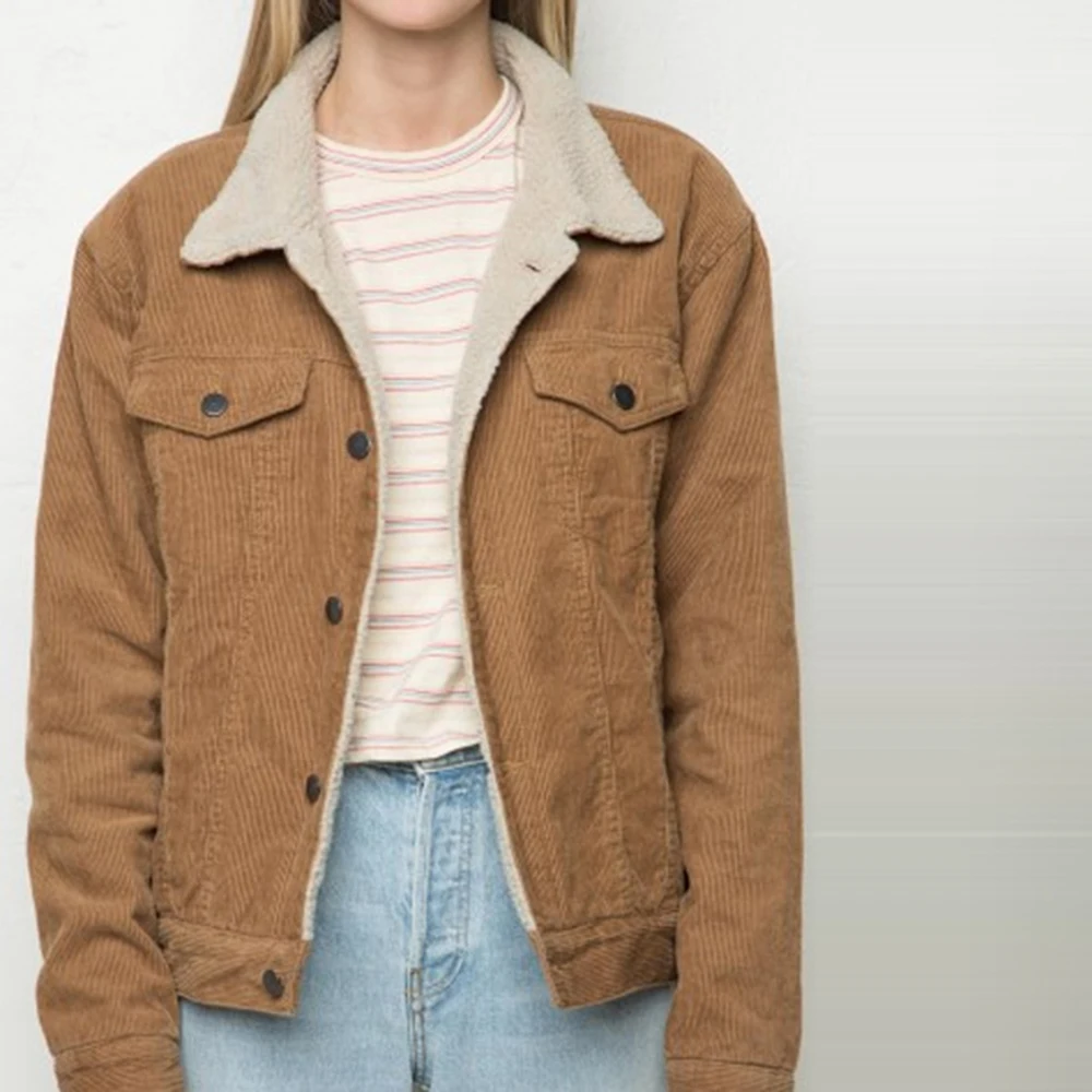 Осень-зима 2019 вельветовые куртки и пальто из овечьей шерсти женская теплая