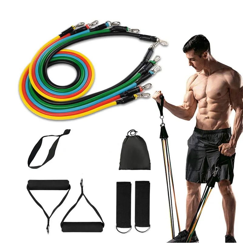 Resistance Bands Workout Pull Up Exercise Set Elastic Bands Home Fitness Latex Door Anchor Handles Muscle Training Equipment