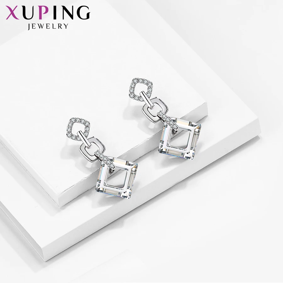Xuping, изысканные цветные серьги, высокое качество, кристаллы от Swarovski, цветное покрытие, для женщин, подарок на день Святого Валентина, S89-202