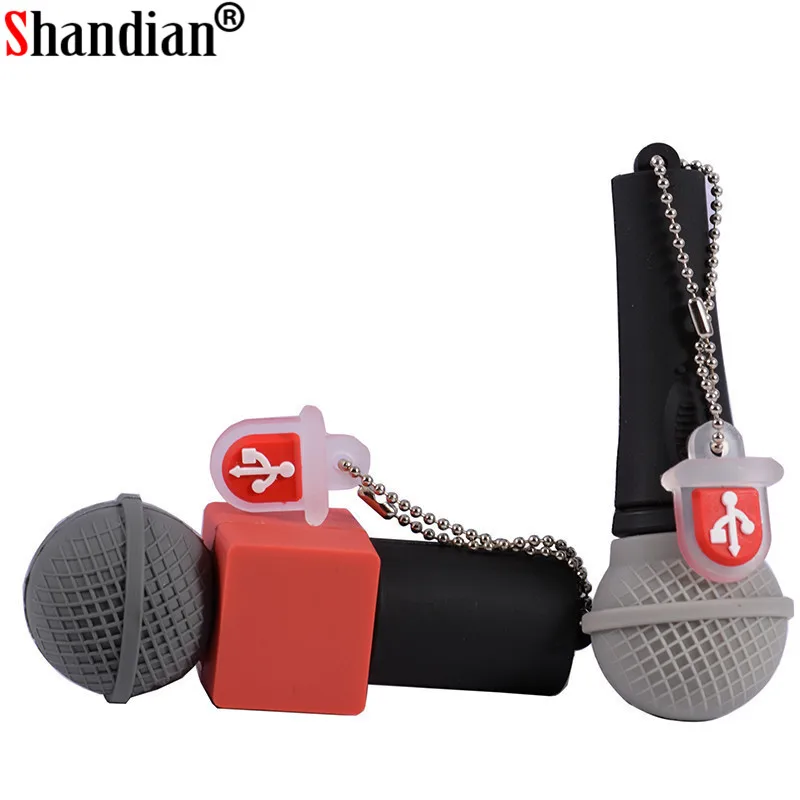 Cartoon Microphone USB 2.0 Flash Drive 4GB 8GB 16GB 32GB 64GB 128GB Gift Pen Drives Promotion Memory Stick Real Capacity U Disk |