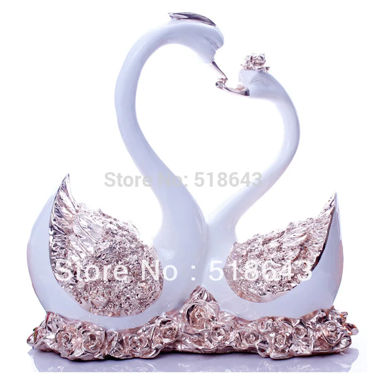Удачи Бесплатная доставка и серебряная Роза пары лебедь предметы мебели