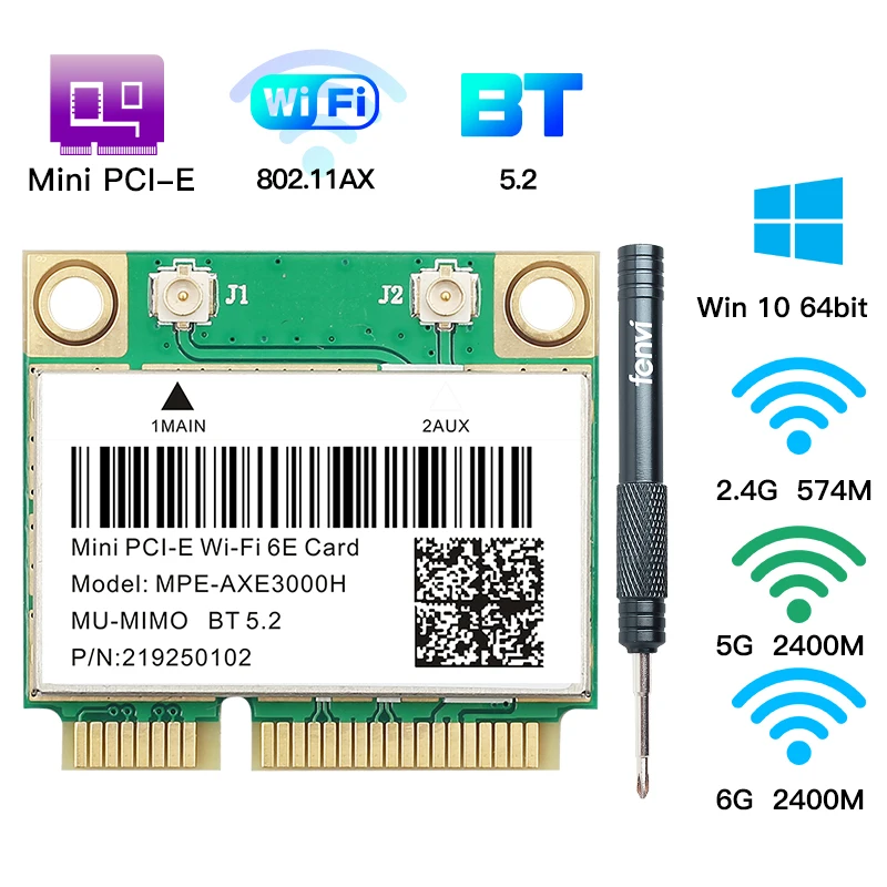 5374 Мбит/с Wifi 6E AX210 Mini PCIE Wi-Fi карта трехдиапазонный беспроводной сетевой адаптер Wlan