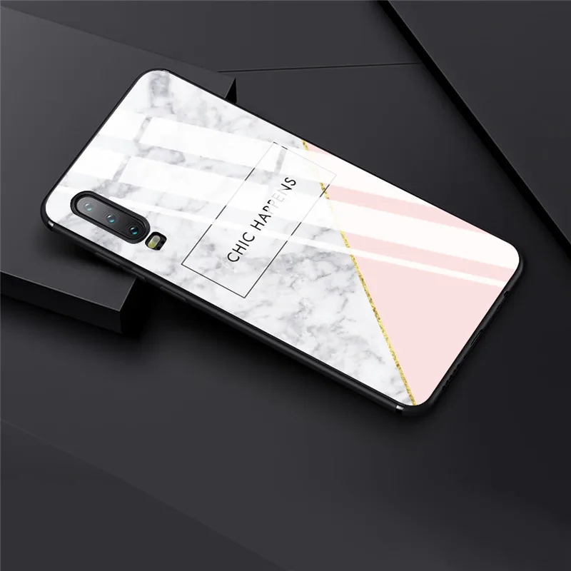 Tempered Glass Case For Huawei 9 10 Lite 8X 8X MAX White Marble Phone Cases For Nova 3 P-smart-Z P30 P20 Lite MATE 20 LITE Funda