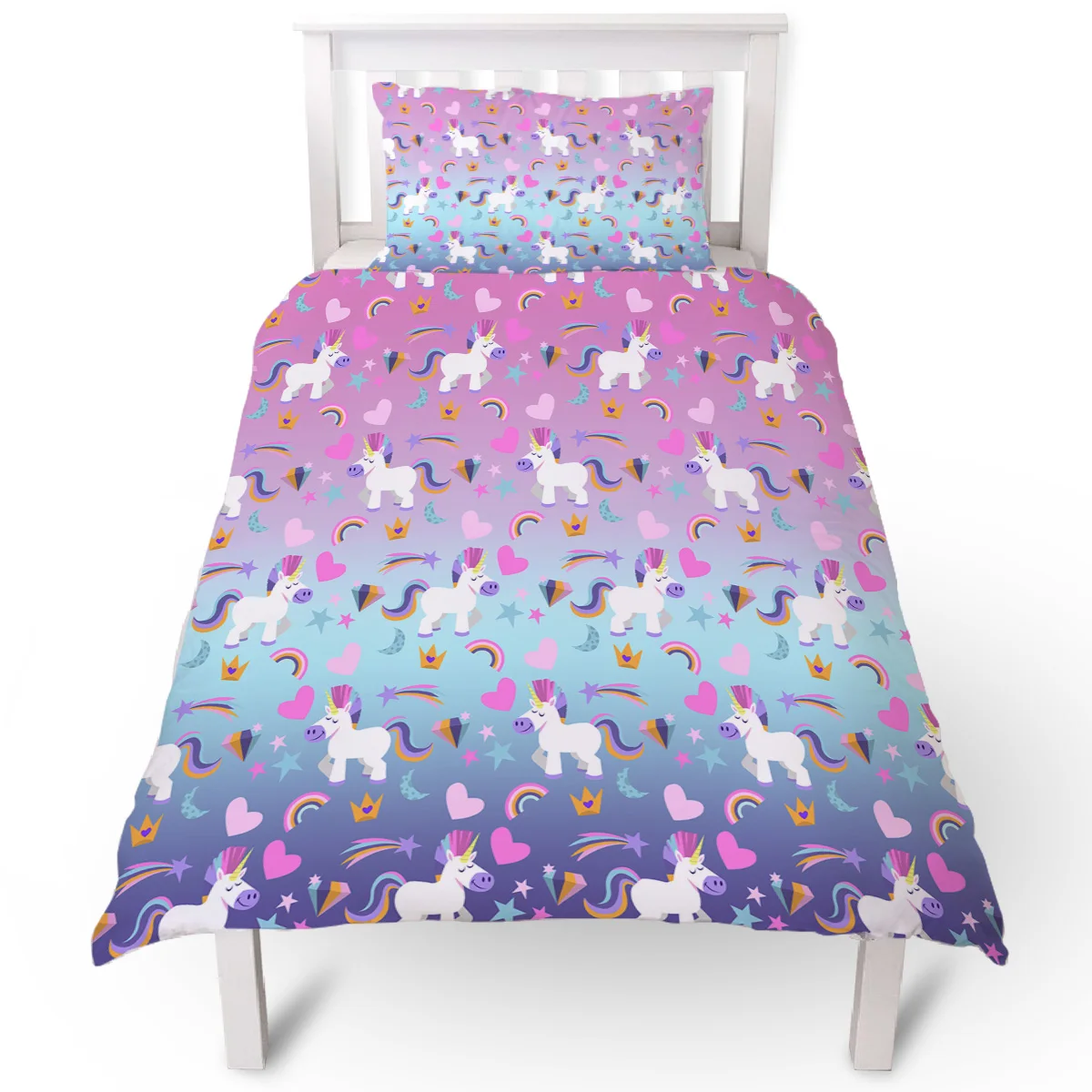 В виде радуги и единорога алмаз Пододеяльник подушка чехол Стёганое одеяло