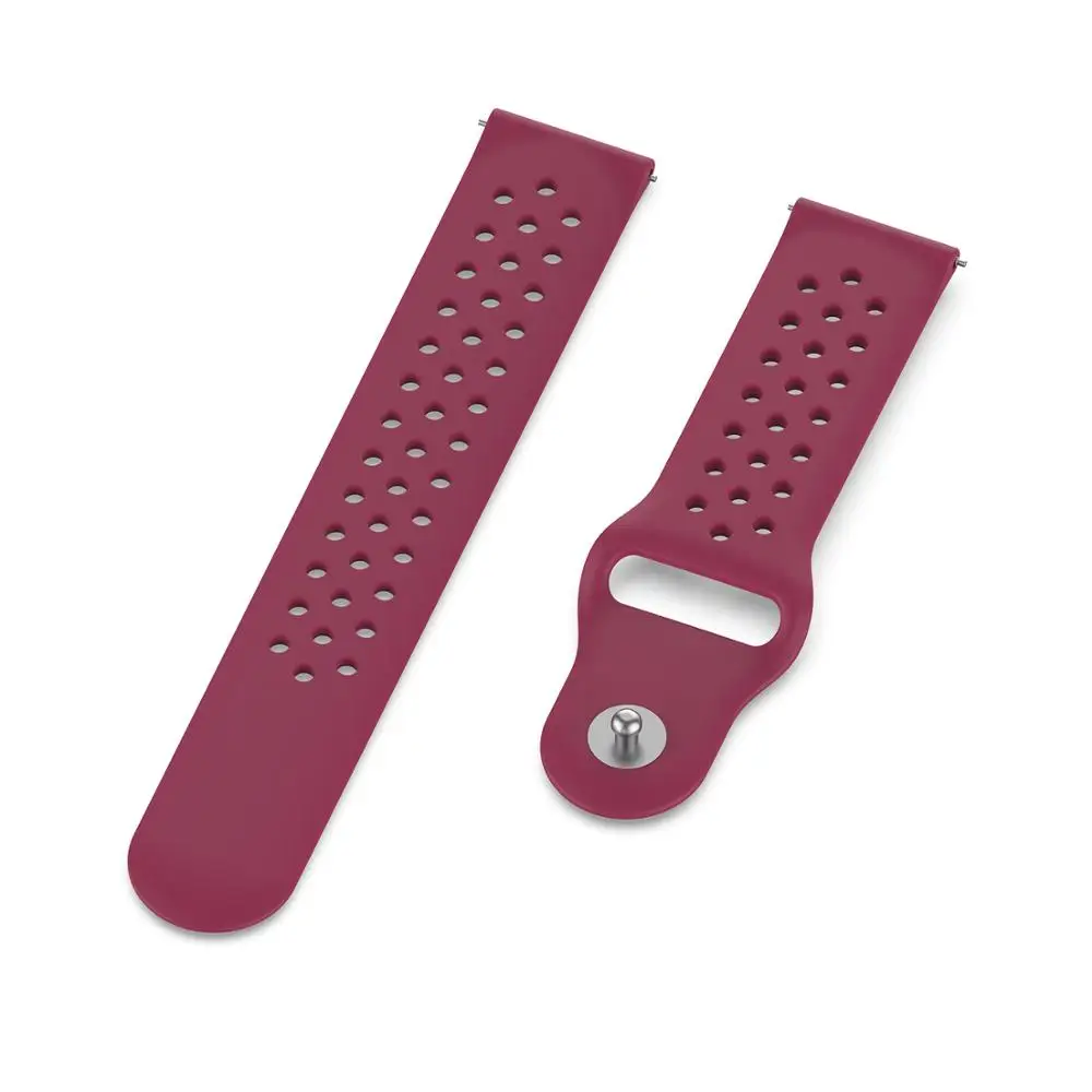 Wine red Ремешок на запястье для Xiaomi Huami Amazfit Bip lite/GTR 42 мм ремешок для часов samsung Active/42 сменный силиконовый ремешок для часов Easy fit - Цвет ремешка: Wine red