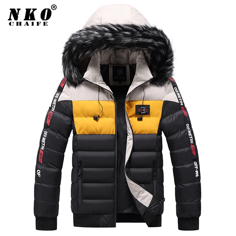 

CHAIFENKO Men's Winter Jacket Parkas Fashion Casual Outdoor Warm Coat Men Windproof Thick Fur Collar Hooded Brand Parkas Men 5XL