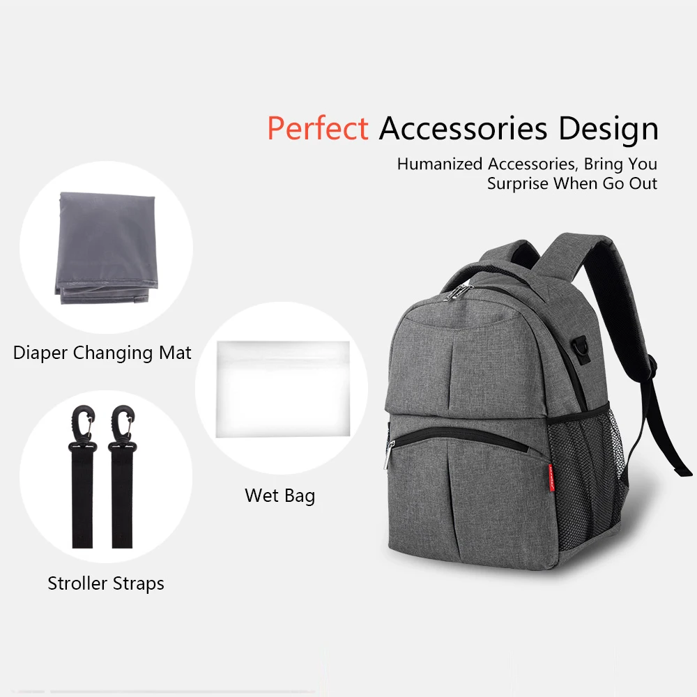 Insular Fashion Baby Diaper Changing Backpack Bag Multifunctional Mommy Waterproof Mummy Nappy fo rStroller | Мать и ребенок