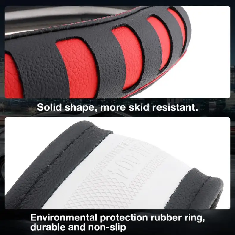 M 38 см Универсальный кожаный чехол рулевого колеса автомобиля Мода выдолбленный