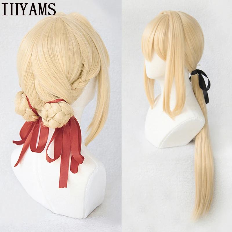 Парик Фиолетовый Evergarden для косплея термостойкие синтетические светлые волосы