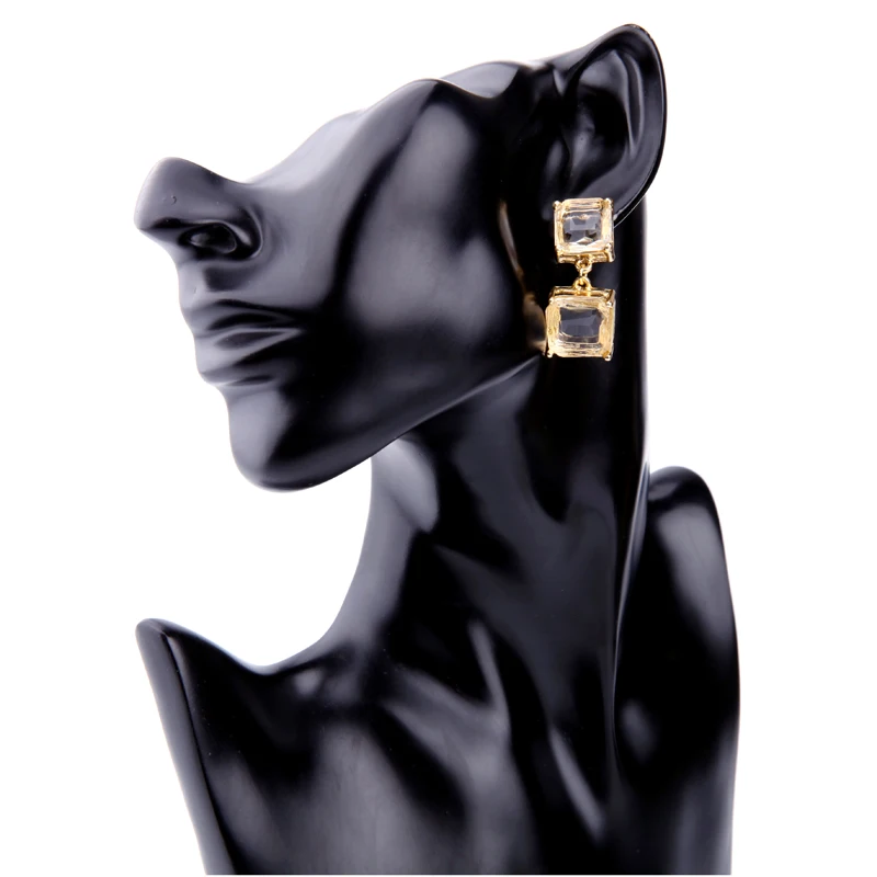 Прозрачные стеклянные серьги-гвоздики квадратной формы balanдостаточно для женщин