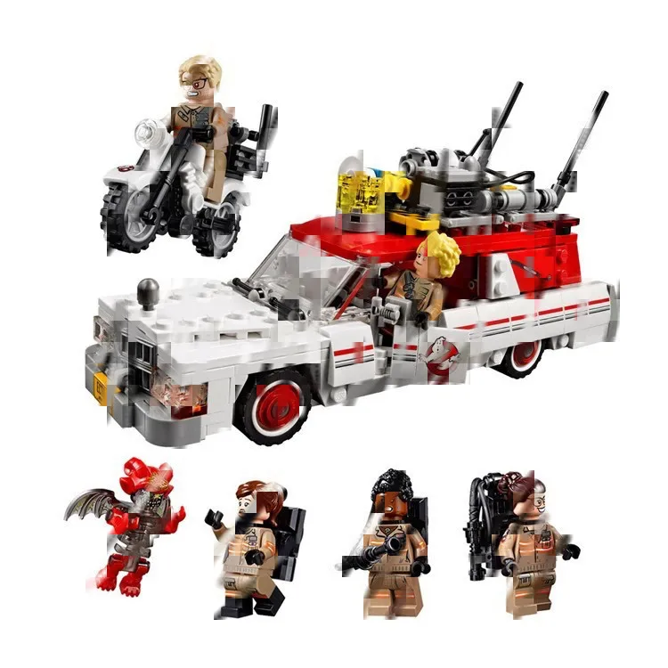 586pcs Ghostbusters Ecto-1 &amp 2 Movie Police Cars 16032 Figure Building Blocks Assemble Children Toys Compatible With 75828 |