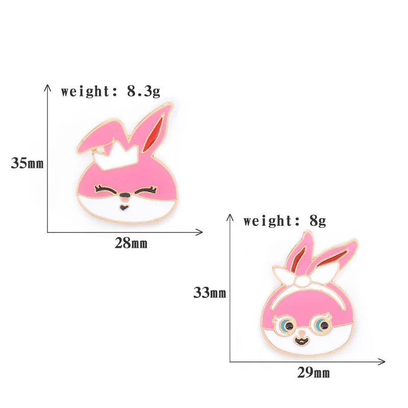 Брошь в виде Милого Животного из мультфильма CreativeJewelrys розовый кролик корона