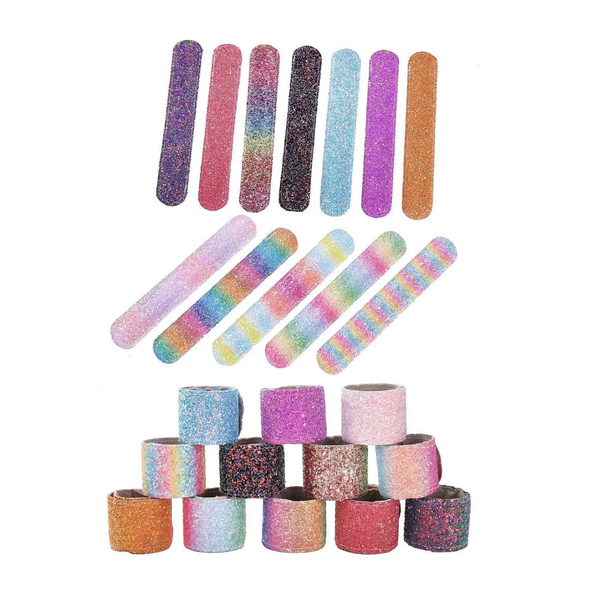 Бесплатная доставка 12 шт. блестящие браслеты для детей Набор цветных браслетов