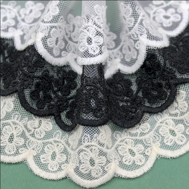 Лента с вышивкой черная/бежевая/цвета слоновой кости 20 ярдов 6 см 2 36 дюйма