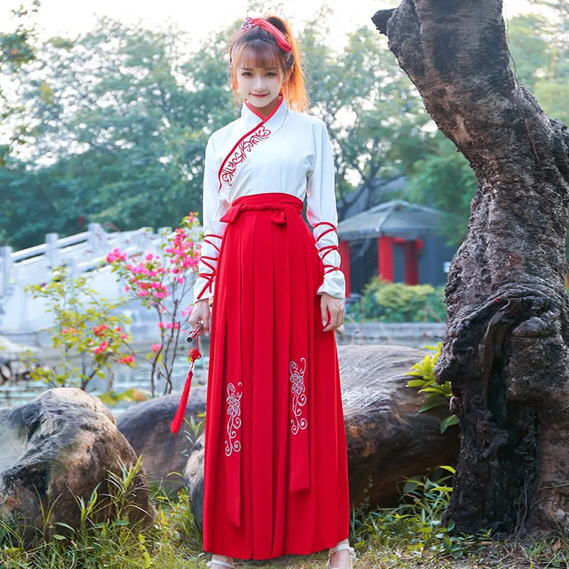 Женский традиционный красный/синий костюм Тан китайское платье для пары Древний
