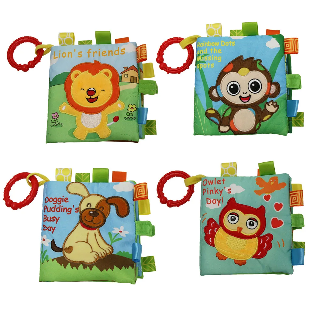 

Baby Cloth Book 3D Waterproof Animal Tail Cloth Books Infant Newborn Soft Fabric Cloth Book Learning Educational For Kids