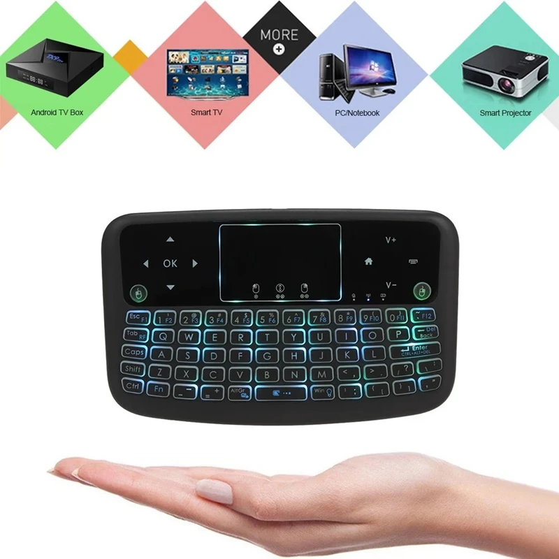 A36 мини беспроводная клавиатура 2 4G с Цветной подсветкой Air mouse Presspad для Android Tv Box Smart