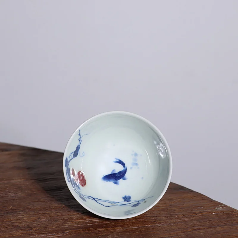 Taza maestra de pez youligong JingLin oculto, azul y blanco, ferro-3
