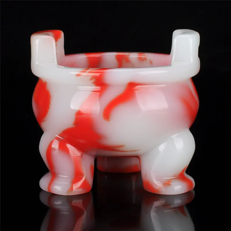 Небольшая курильница из натурального камня в стиле ретро трехногий нефритовый