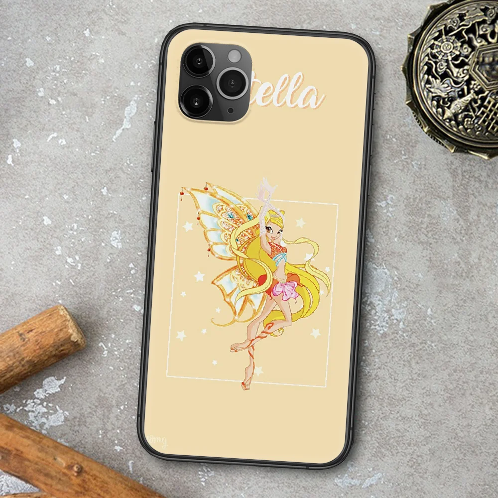 

Cartoon Girl Winx Clubs Phone Case For Iphone 4 4s 5 5S SE 5C 6 6S 7 8 Plus X XS XR 11 12 Mini Pro Max 2020 black Bumper Soft