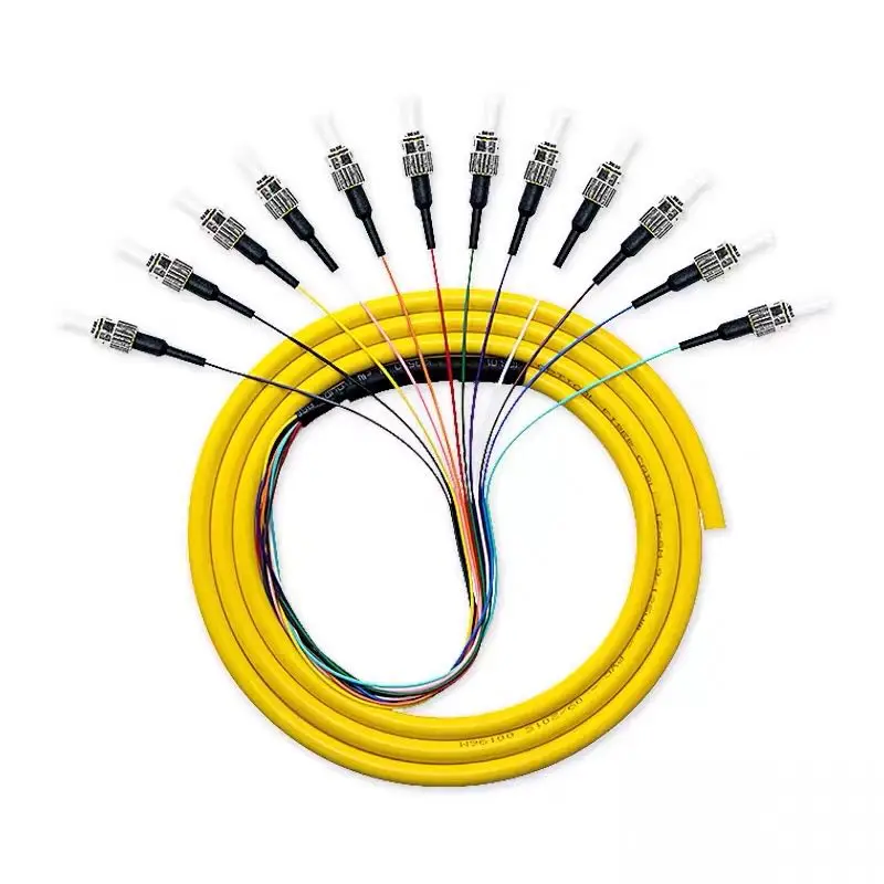 

1.5m 12 Strand 9/125 ST/UPC Fiber Optic Pigtail SM Single Mode FTTH Pigtail Cable ST UPC Pigtail ST Connector fibra optica
