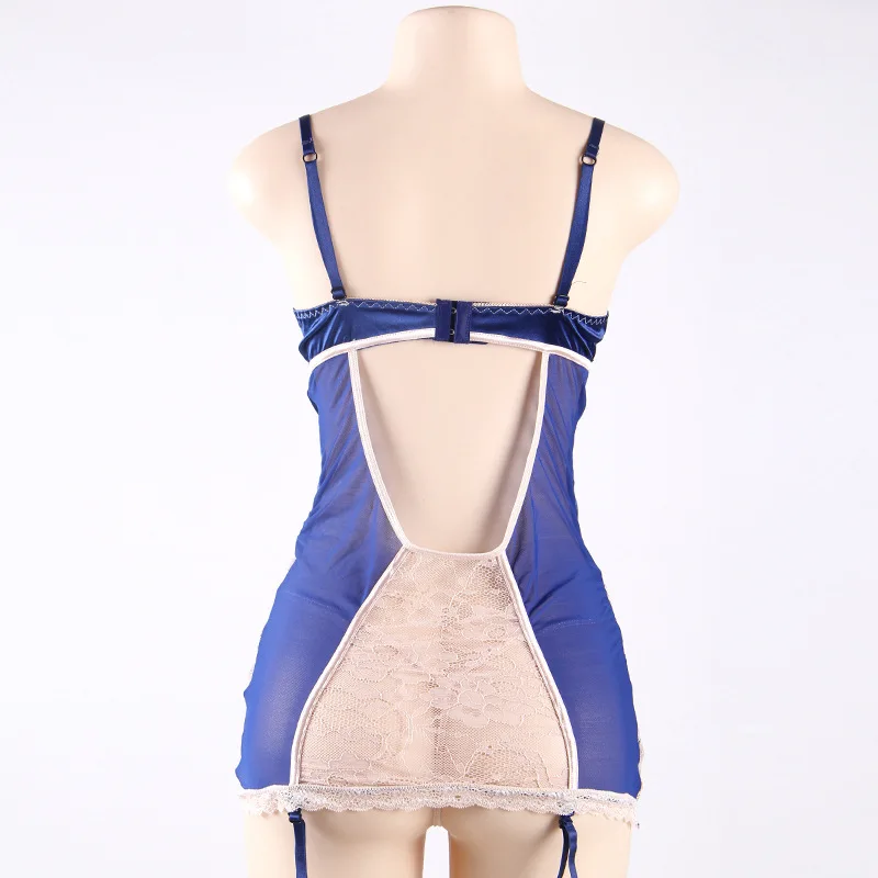 

Pajamas With Chest Pad Garter Belt Sexy Sleepwear Night Dress Plus Size Fun Underwear