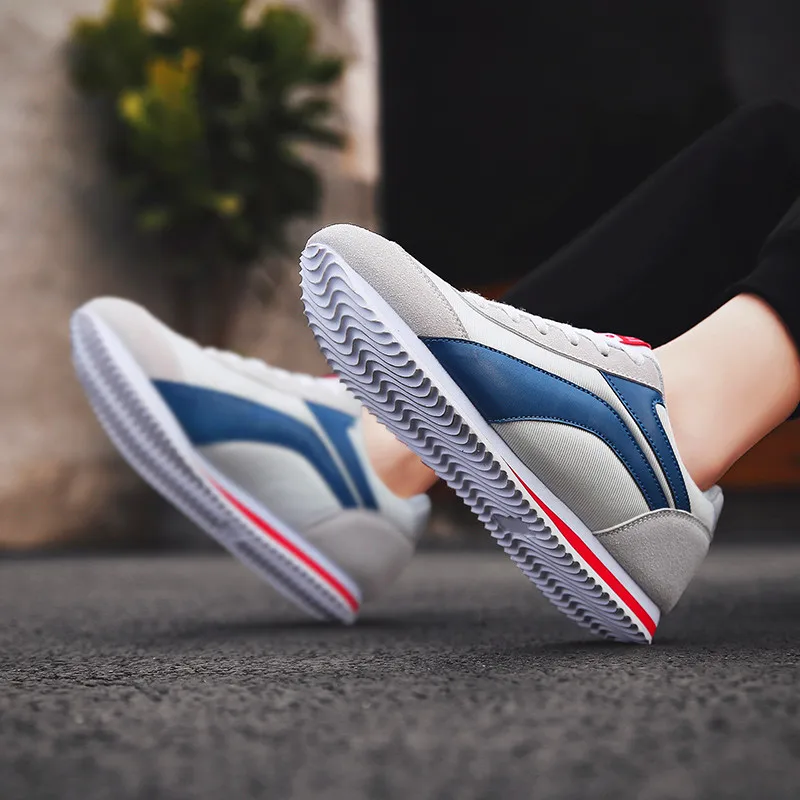 

Мужская обувь для бега, подходящая обувь на плоской подошве, легкая дышащая мужская обувь на шнуровке