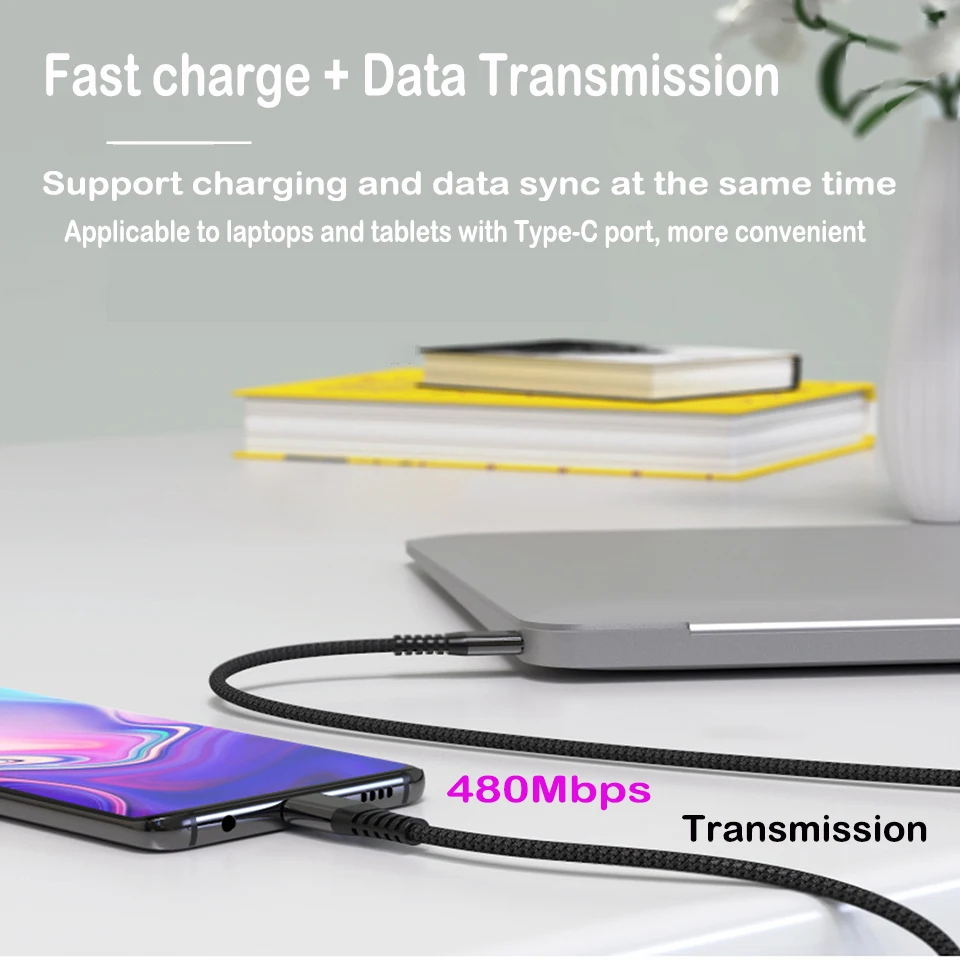 Кабель usb type C для Macbook Pro USBC PD 60 Вт шнур быстрой зарядки USB мобильного телефона samsung