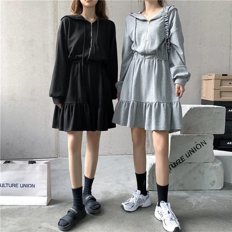 Мини-платье женское демисезонное в готическом стиле с длинным рукавом | Женская