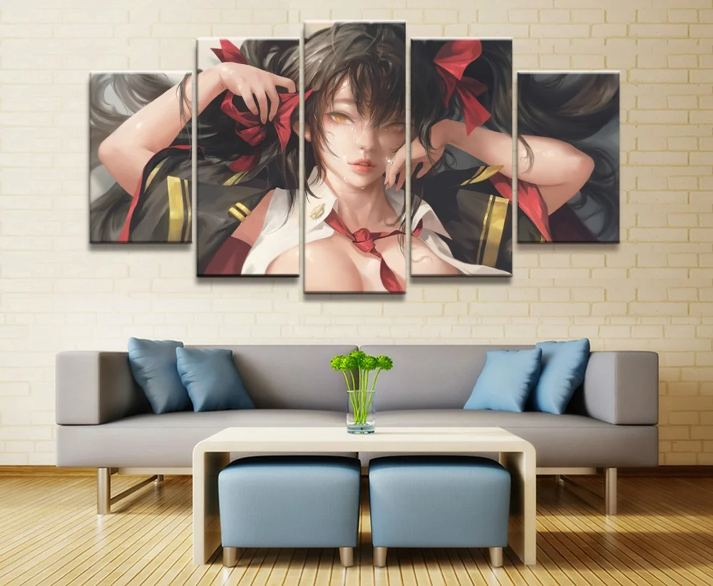 Картины на холсте 5 шт. сексуальная школьная форма девушка HD принт анимация