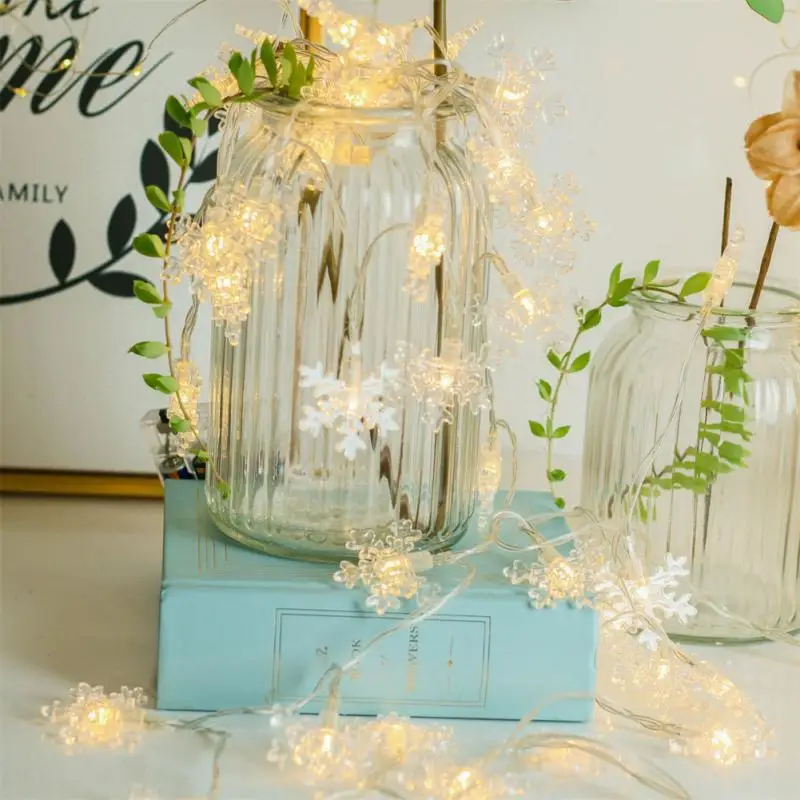 

2-8m Christmas Gift String Fairy Lights Snowflake Led Garland For Merry Christmas New Year Gifts Christmas Decorations For Home