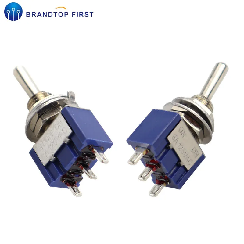 2 шт. запирающий переключатель выключатель 6A 125V MTS-102 103 мини 3PIN ON-ВКЛ-ВЫКЛ-на