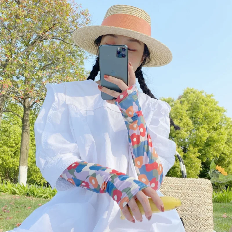 

Новые солнцезащитные шелковые рукава женские корейские красные весенне-летние новые милые фруктовые рукава hu shou bei рукава ледяной рукав