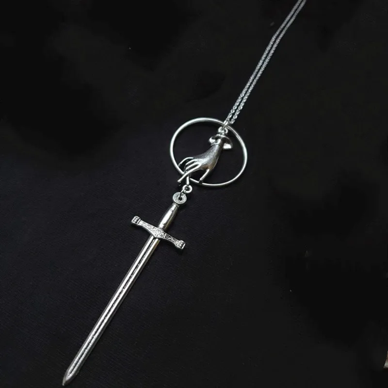Ожерелье с мечом винтажный Викторианский кинжал ведьма готическое ювелирное