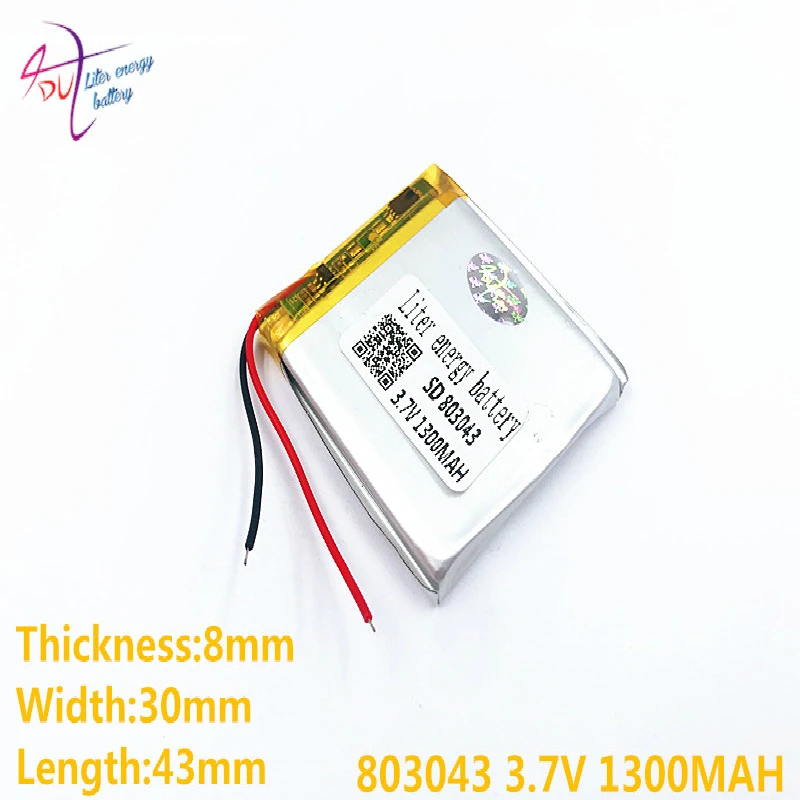3 7 V 1300mAh 803043 Li Po полимерная аккумуляторная батарея для Mp3 MP4 GPS DVD Карманный ПК