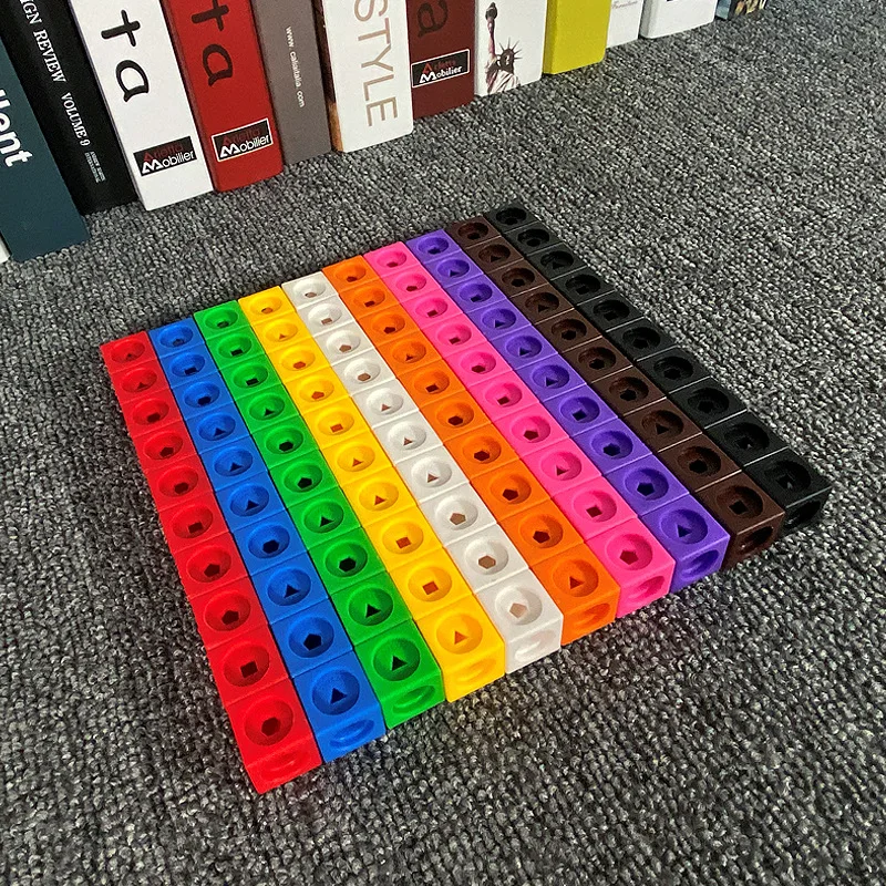 

2cm Square Blocks Mathlink Cubic Blocks 100PCS DIY Big Bricks Toys For Children Gift Creative Toy Math Spell Insert Blocks