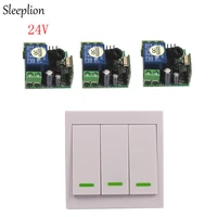 sleeplion dc 24v 1ch relay wireless rf wall remote control switch transmitter 3 receiver system light lamp door control system
