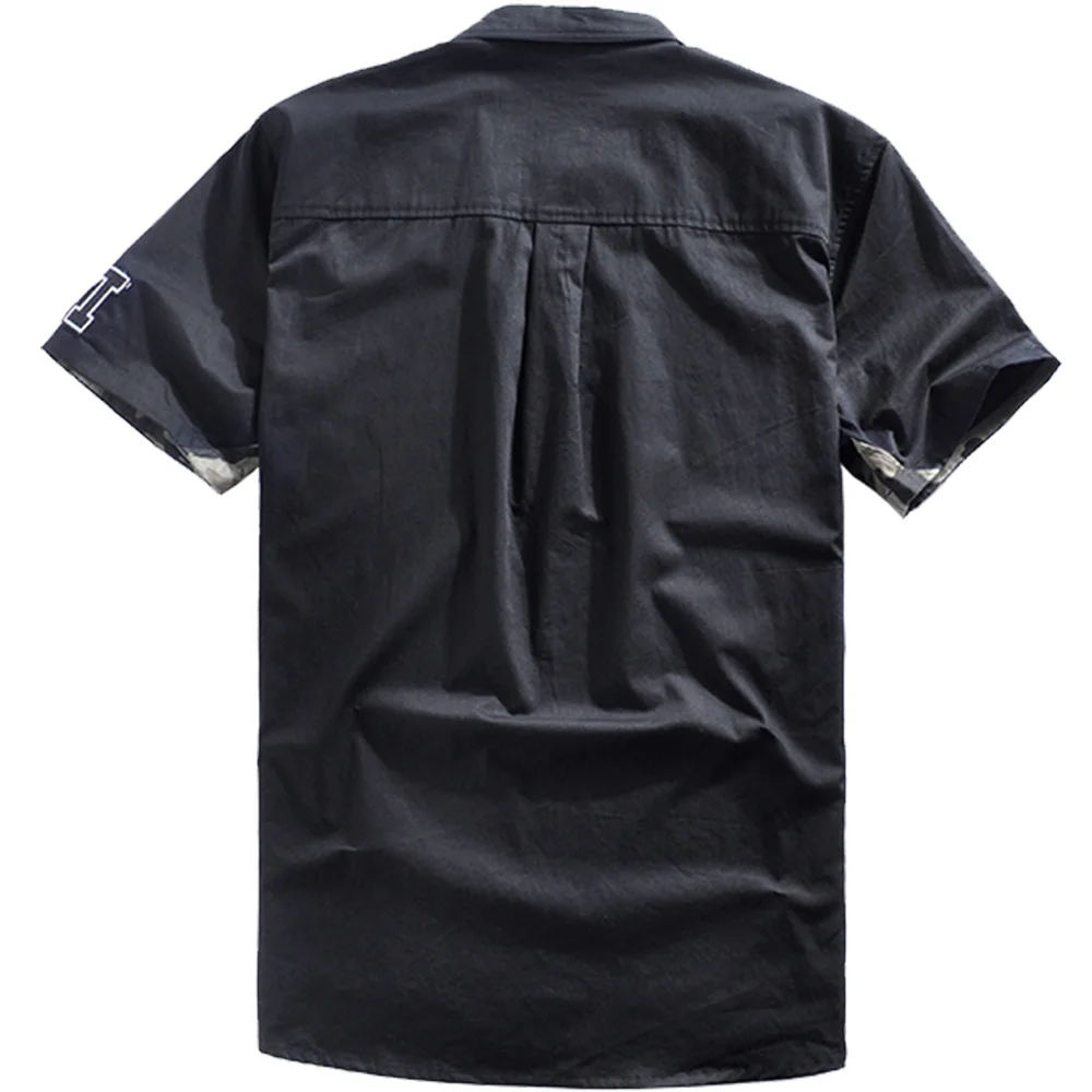 Мужская Повседневная рубашка летние лоскутные рубашки с короткими рукавами