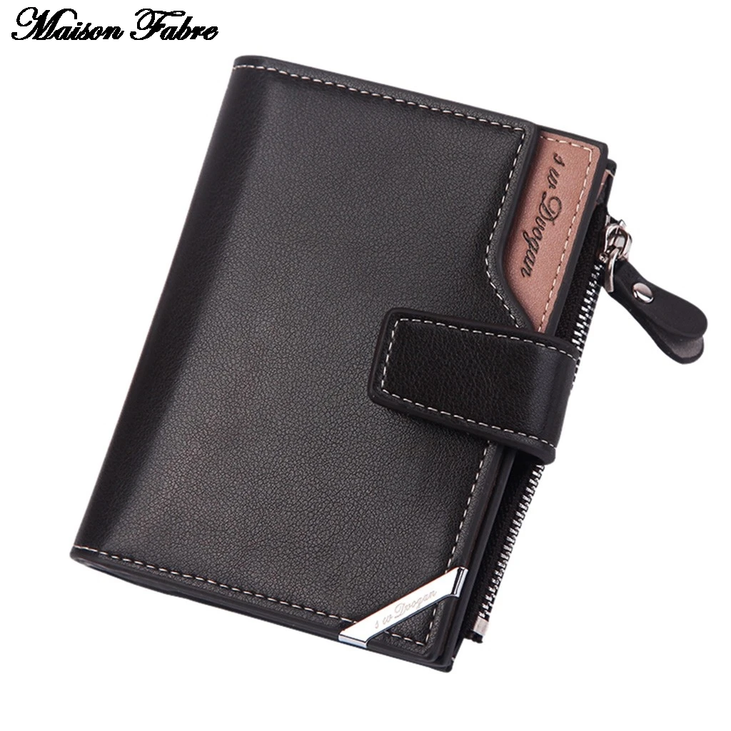 Модный мужской однотонный длинный кожаный бумажник в стиле ретро винтажный