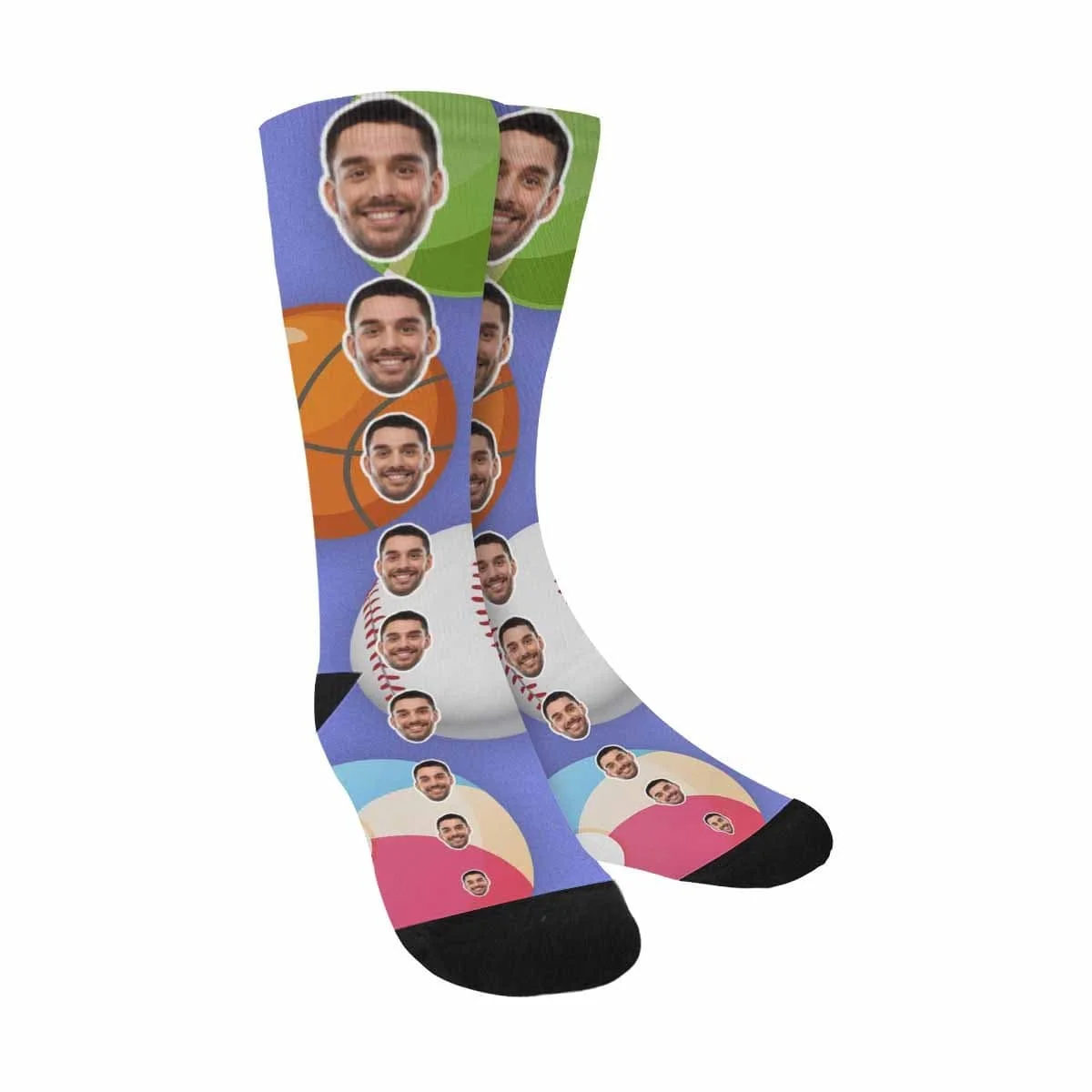 

Custom Face Colorful Ball Sublimated Crew Socks