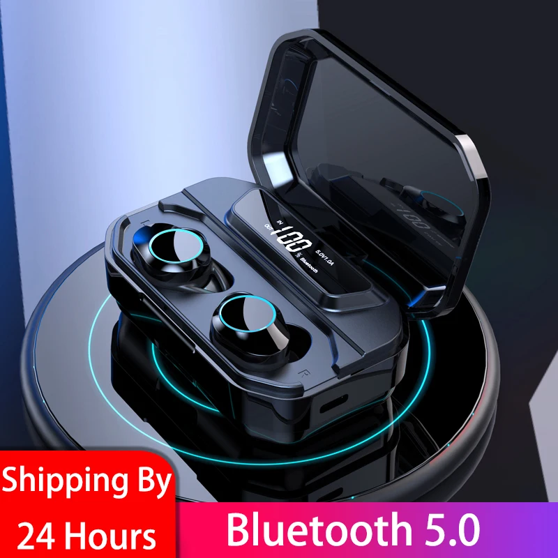 G02 TWS bluetooth 5 0 наушники беспроводные стерео водонепроницаемые с 3300 мАч LED смарт