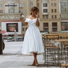 Женское Короткое свадебное платье It's yiiya, белоецвета слоновой кости ТРАПЕЦИЕВИДНОЕ ПЛАТЬЕ с открытыми плечами на лето 2019
