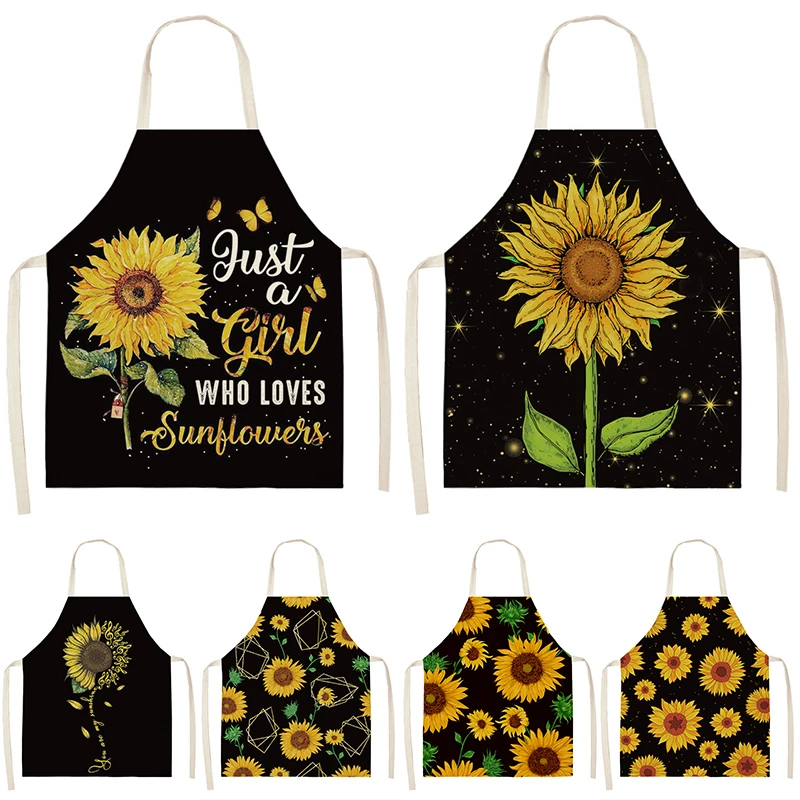 

кухонные аксессуары фартук фартук школьный Подсолнухи, Искусственные льняные фартуки, домашняя уборка, кухонный фартук, аксессуары для взр...
