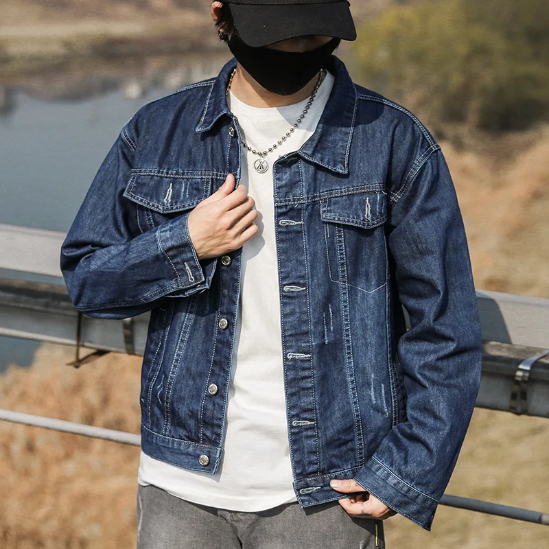 

Male in the spring and autumn age season cultivate one's morality fashion handsome clothing coat jacket jean jacket in spring